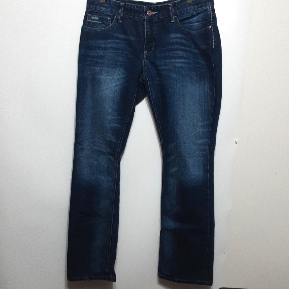 ADA CINCH Mid Rise Relaxed Boot Cut Cheveron-Inspired Style Denim Jean/Size 11